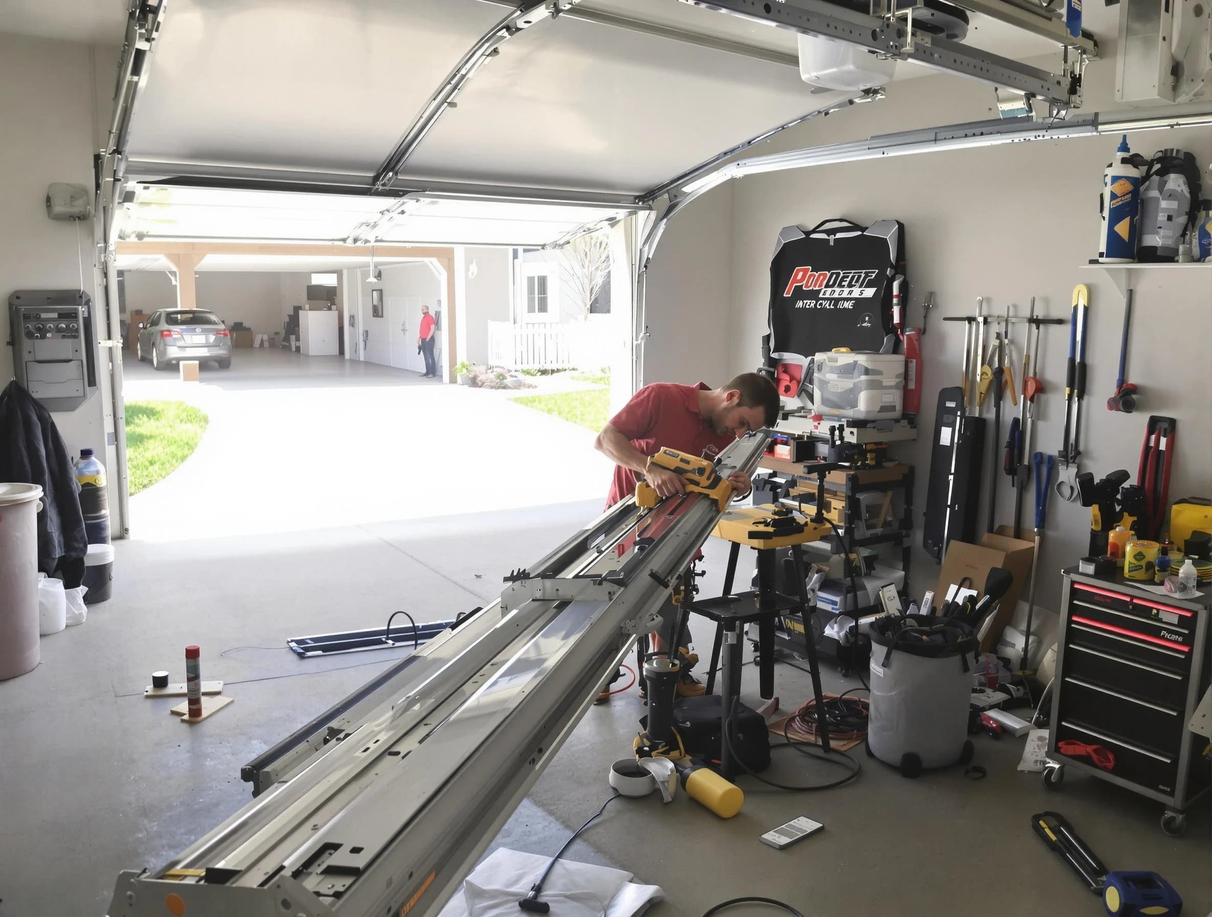 Franklin Garage Door Repair expert performing track repair in Franklin